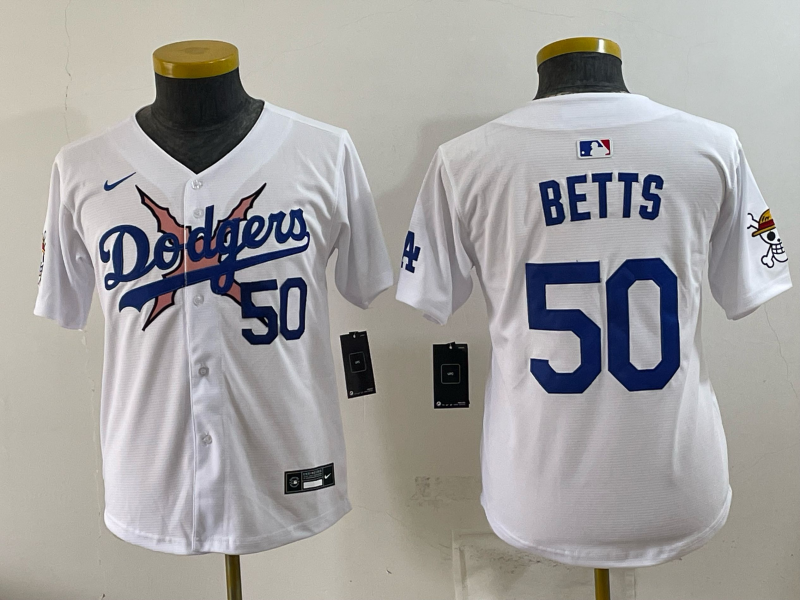 Youth Los Angeles Dodgers #50 Betts white Game 2026 Nike MLB Jersey 0727003->youth mlb jersey->Youth Jersey
